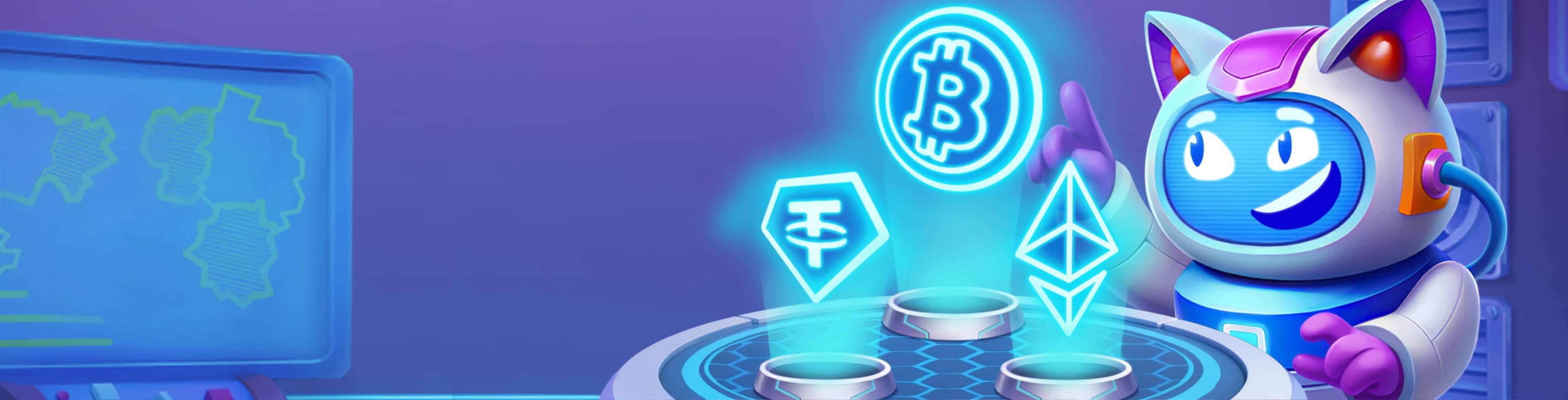 RoboCat crypto cashier banner